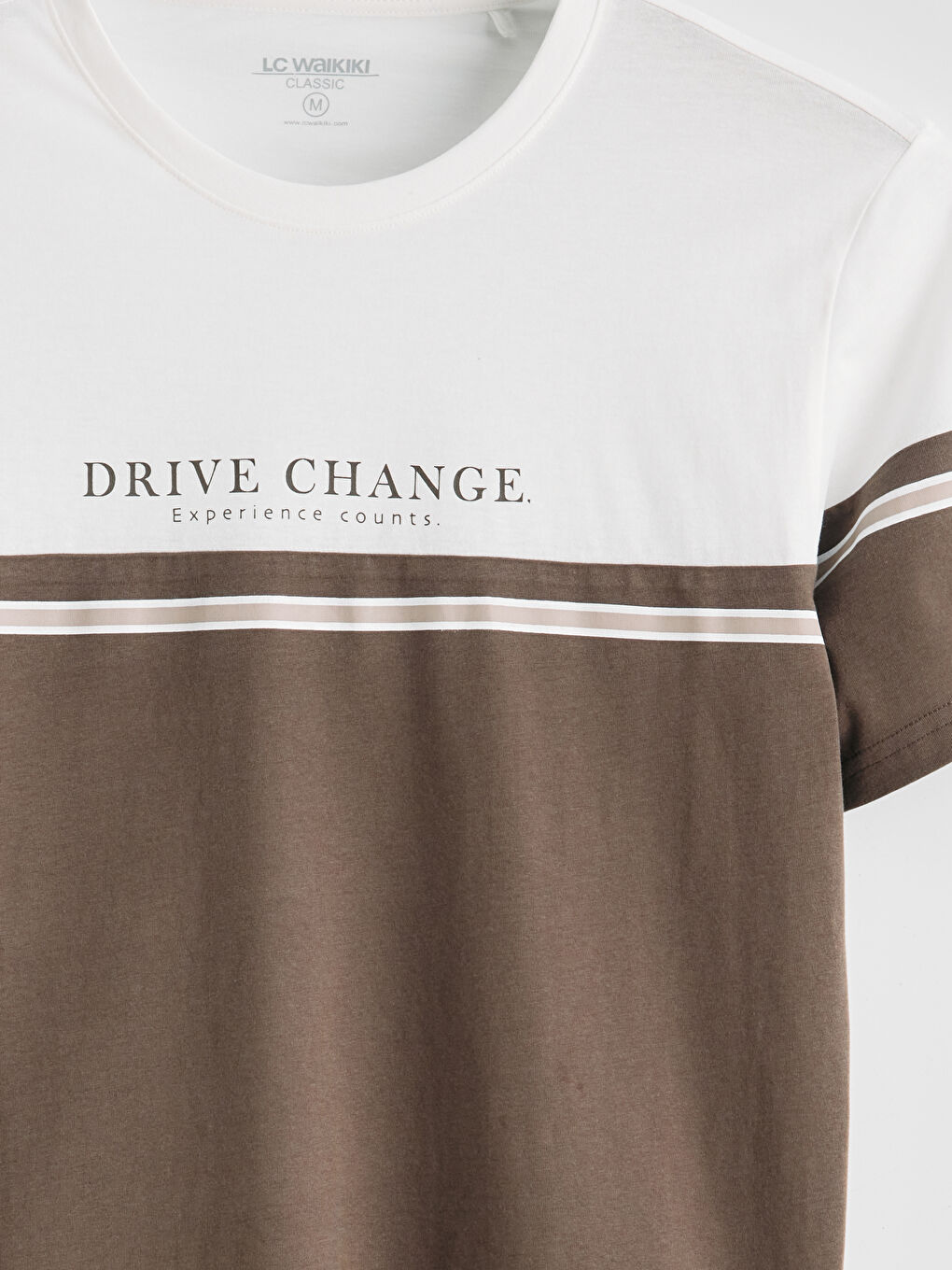  Bisiklet Yaka Renk Bloklu  Erkek Tişört-5