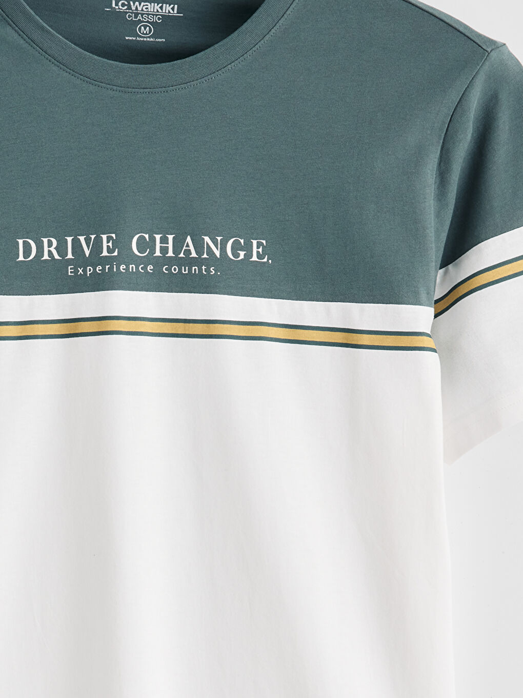  Bisiklet Yaka Renk Bloklu  Erkek Tişört-5