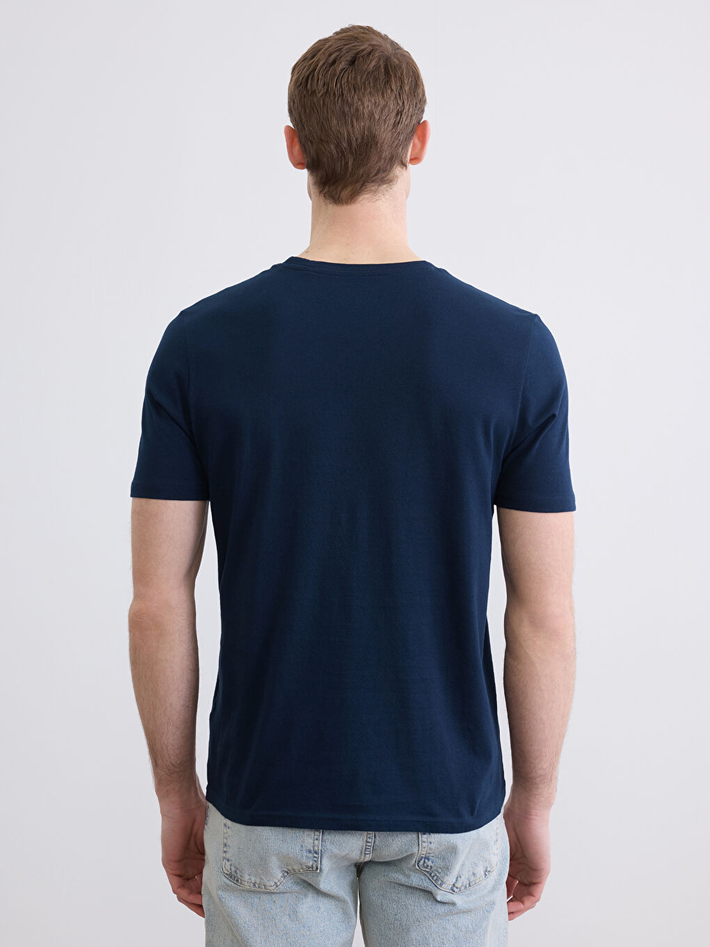 Bisiklet Yaka Baskılı Erkek Tişört-3