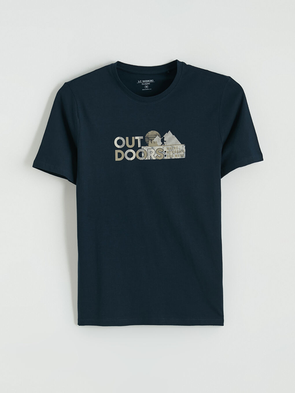 Bisiklet Yaka Baskılı Erkek Tişört-4