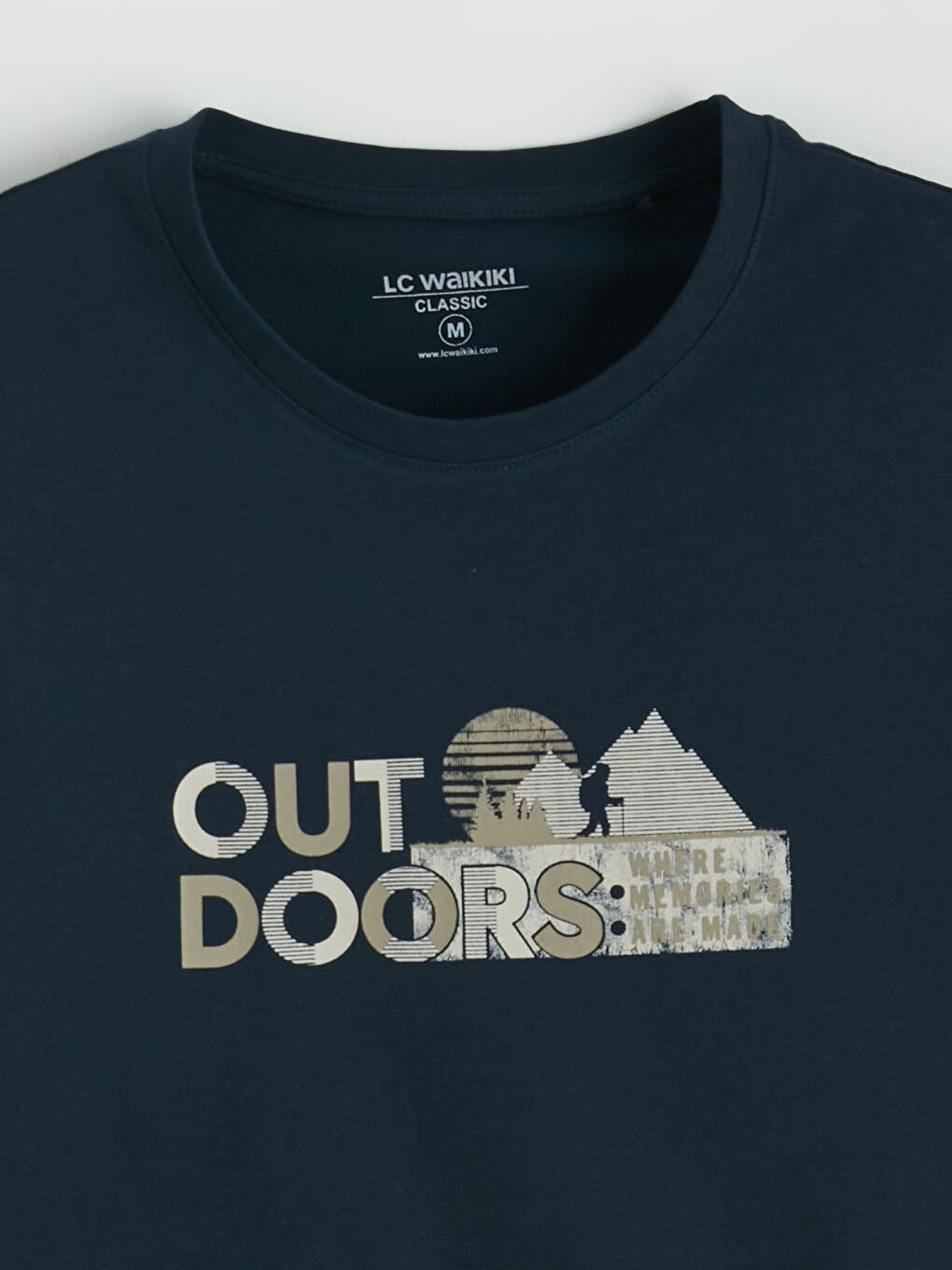 Bisiklet Yaka Baskılı Erkek Tişört-5