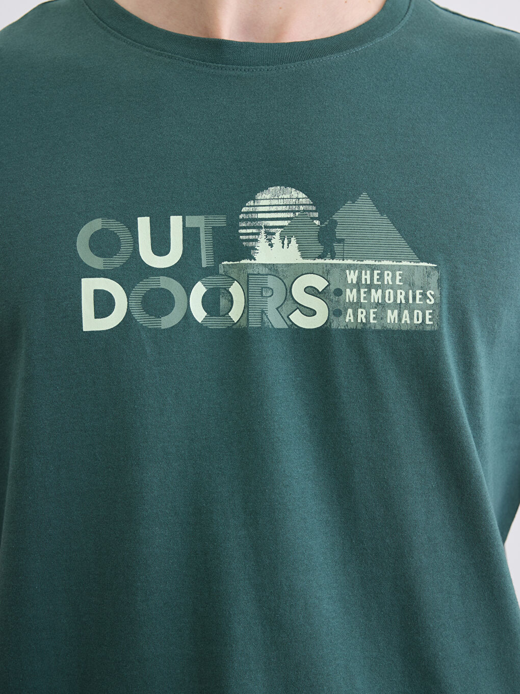 Bisiklet Yaka Baskılı Erkek Tişört-2