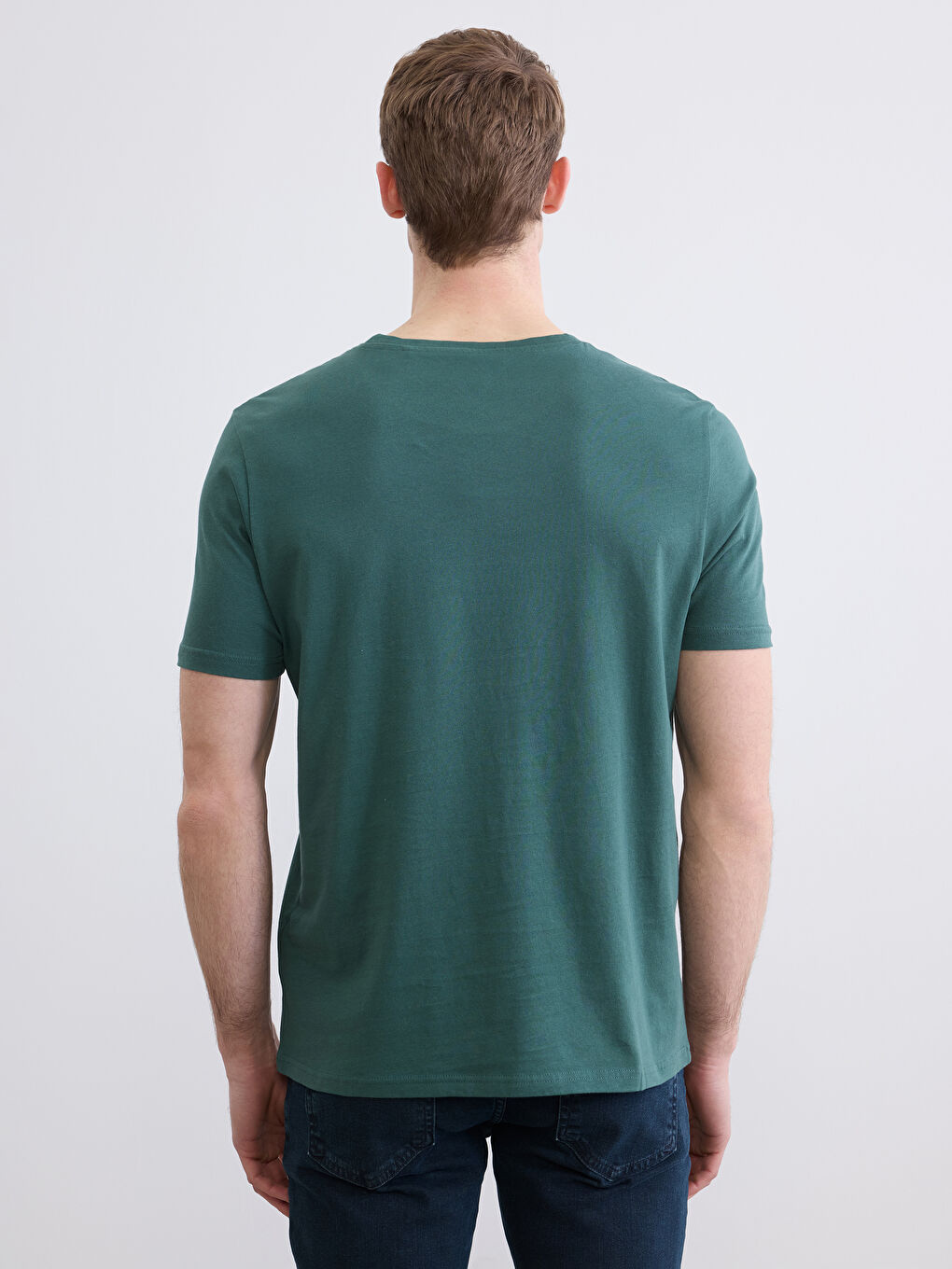 Bisiklet Yaka Baskılı Erkek Tişört-3