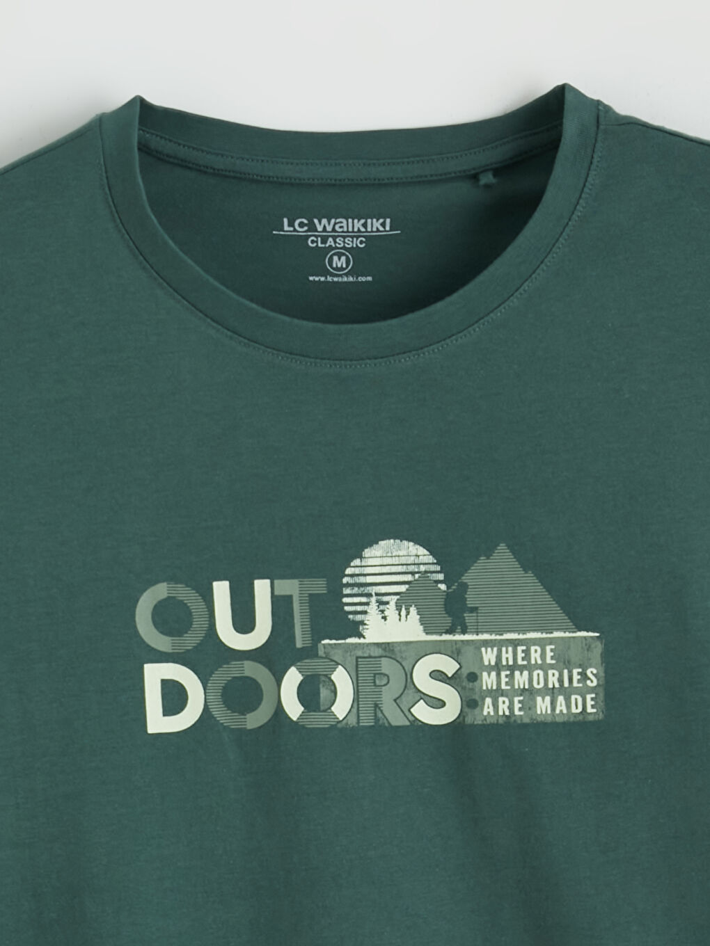 Bisiklet Yaka Baskılı Erkek Tişört-5