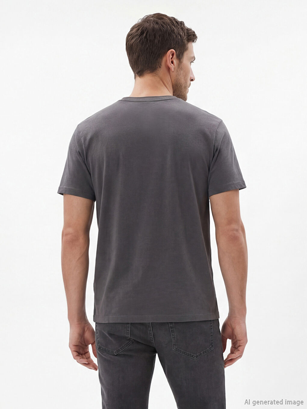 Bisiklet Yaka Baskılı Erkek Tişört-3