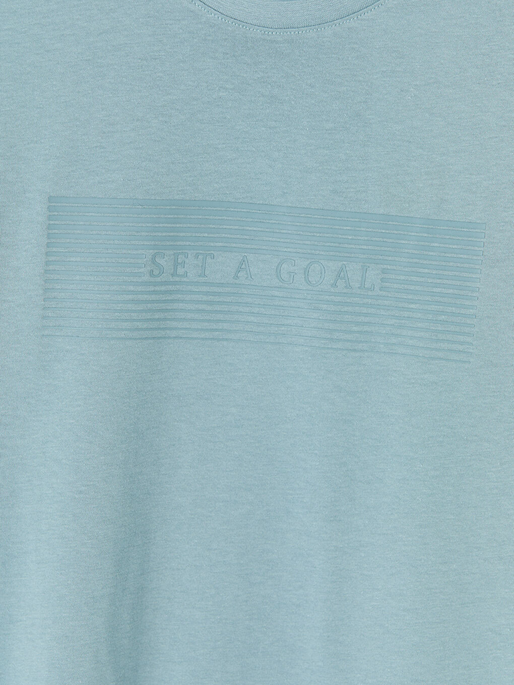 Yeşil Bisiklet Yaka Baskılı Penye Erkek Tişört-2