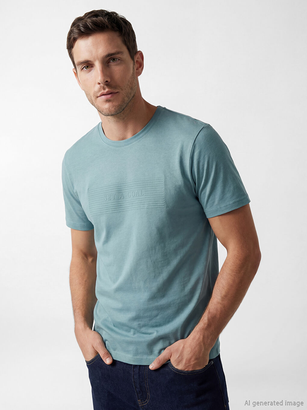 Crew Neck Printed Jersey Men's T-Shirt