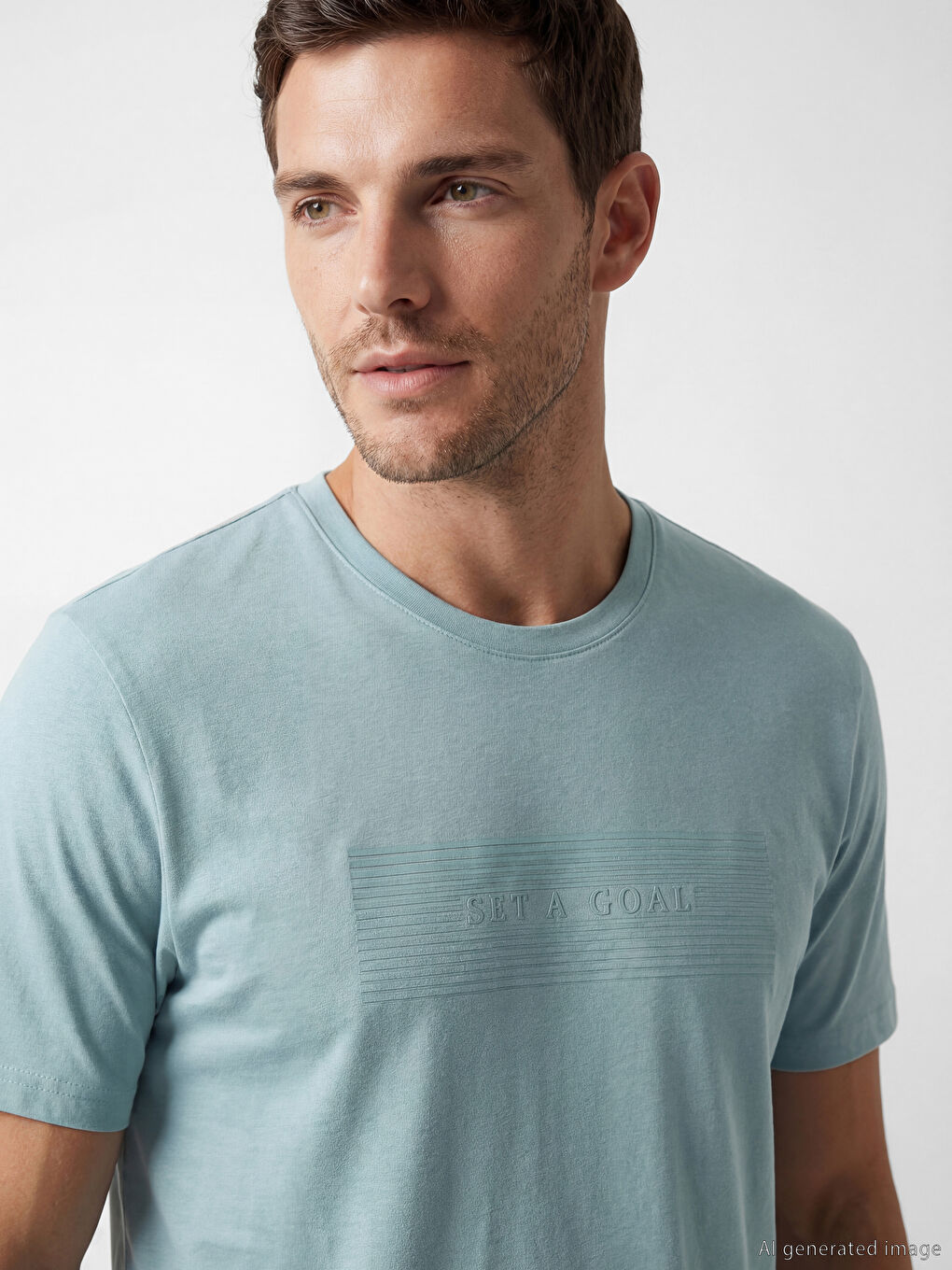 Crew Neck Printed Jersey Men's T-Shirt-2