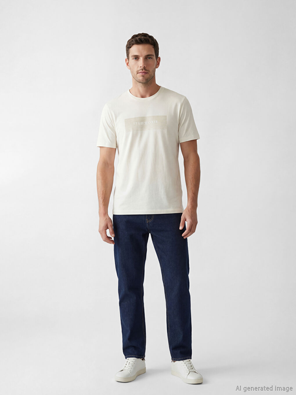 Crew Neck Printed Jersey Men's T-Shirt-1