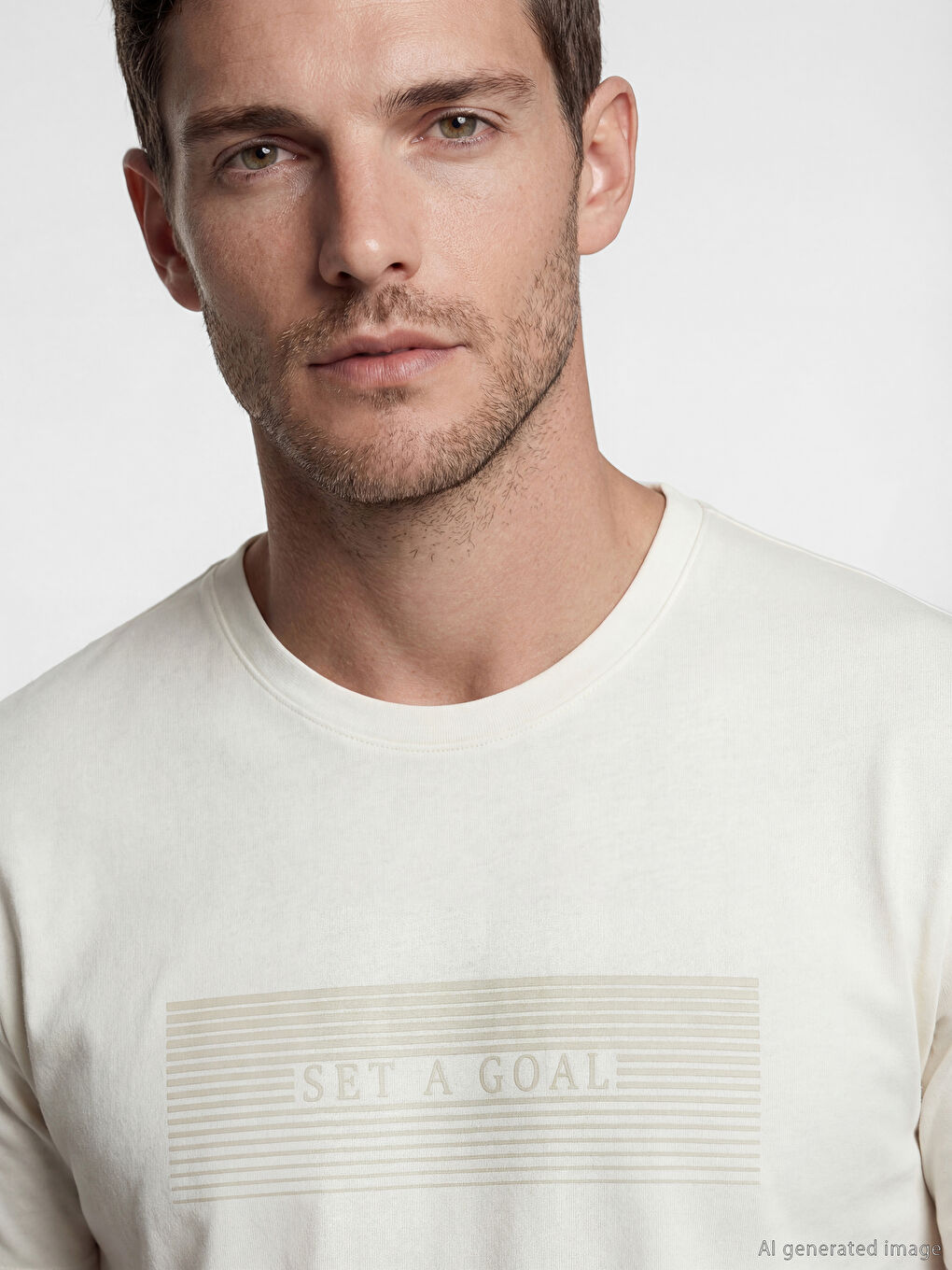 Crew Neck Printed Jersey Men's T-Shirt-2