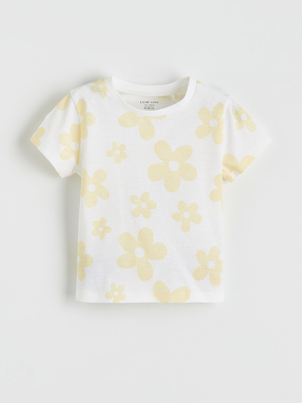 Тениска от джърси с флорален принт за бебе момиче