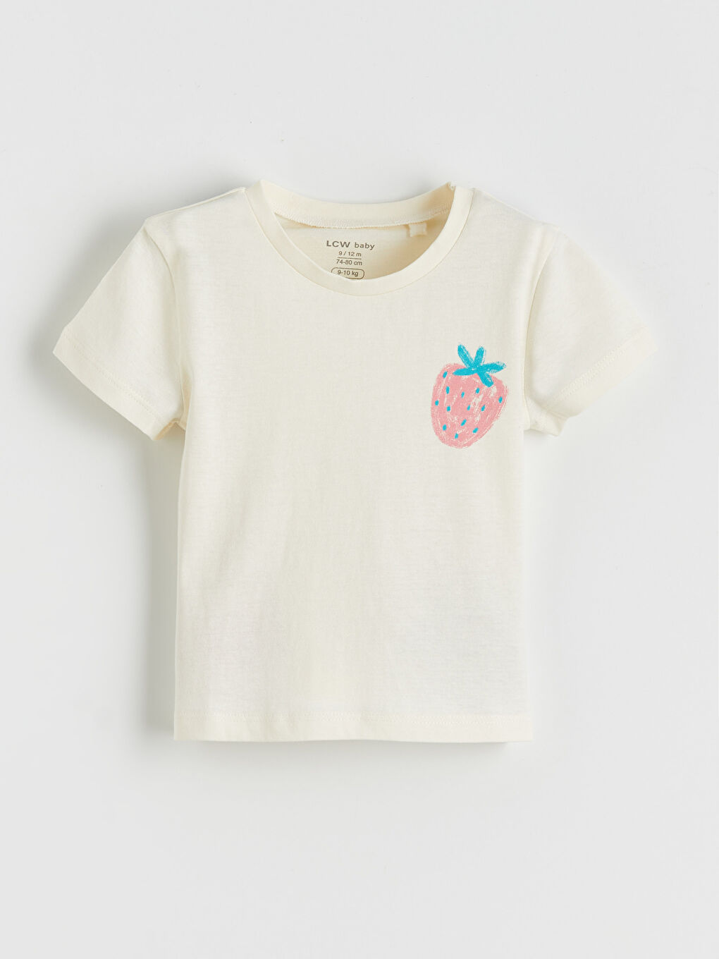Strawberry Print Baby Girl Jersey T-Shirt