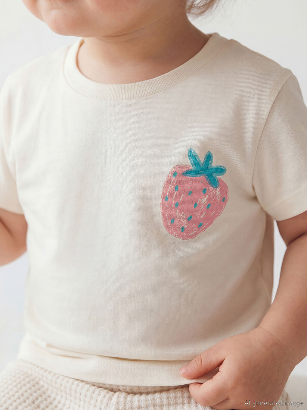 Футболка для дівчинки з принтом полуниці-1