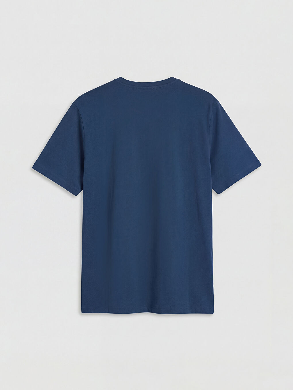 Lacivert Bisiklet Yaka Erkek Tişört-1