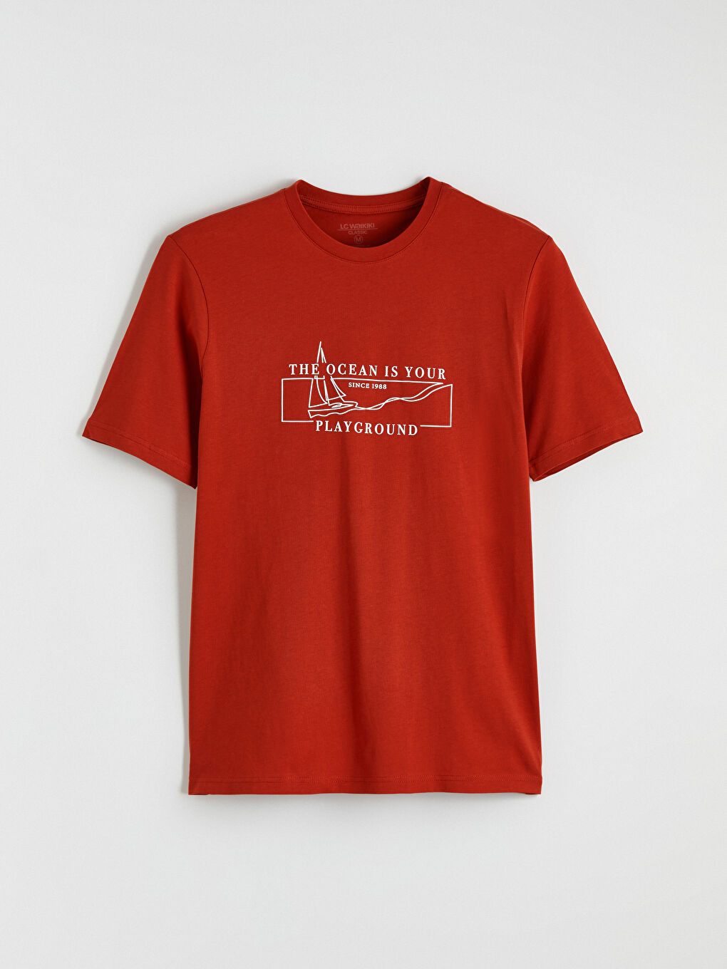 Turuncu Bisiklet Yaka Erkek Tişört