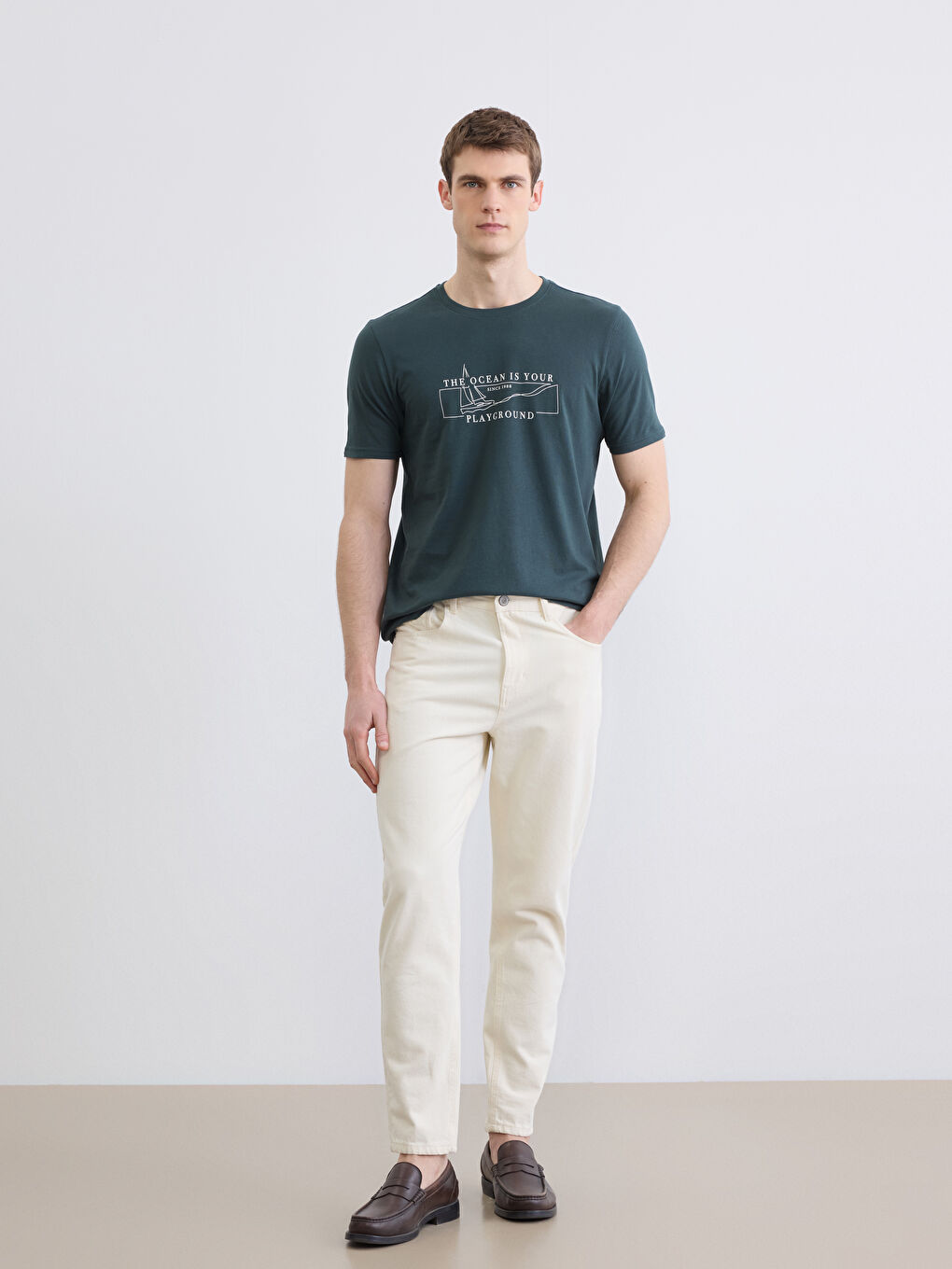 Bisiklet Yaka Erkek Tişört-1