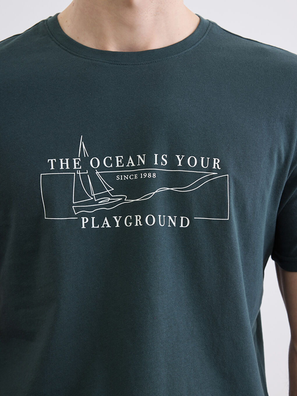 Bisiklet Yaka Erkek Tişört-2