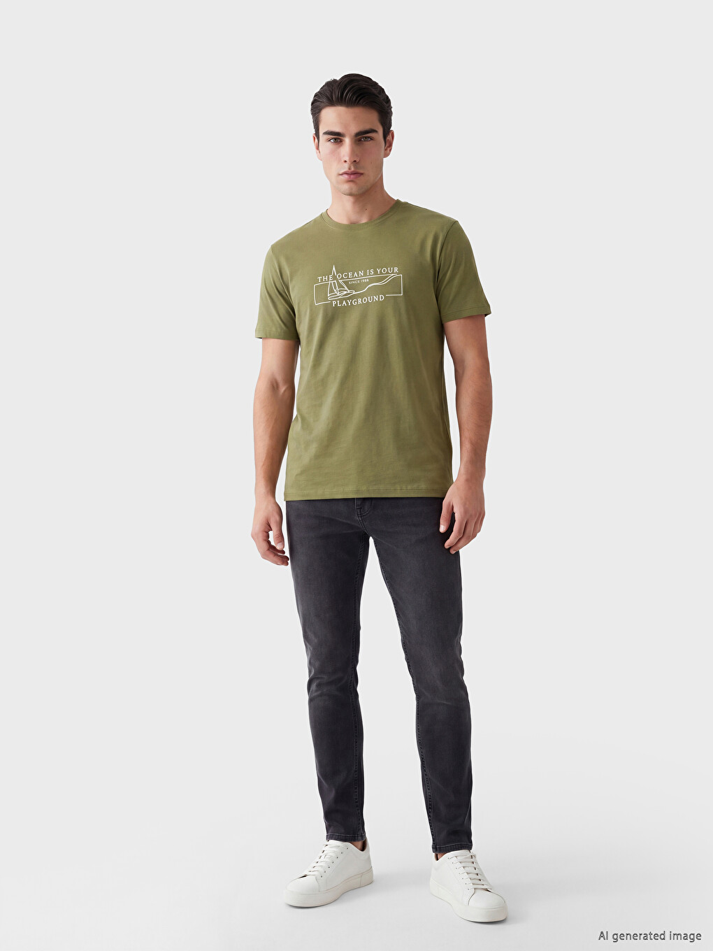 Crew Neck Printed Men's T-Shirt-1
