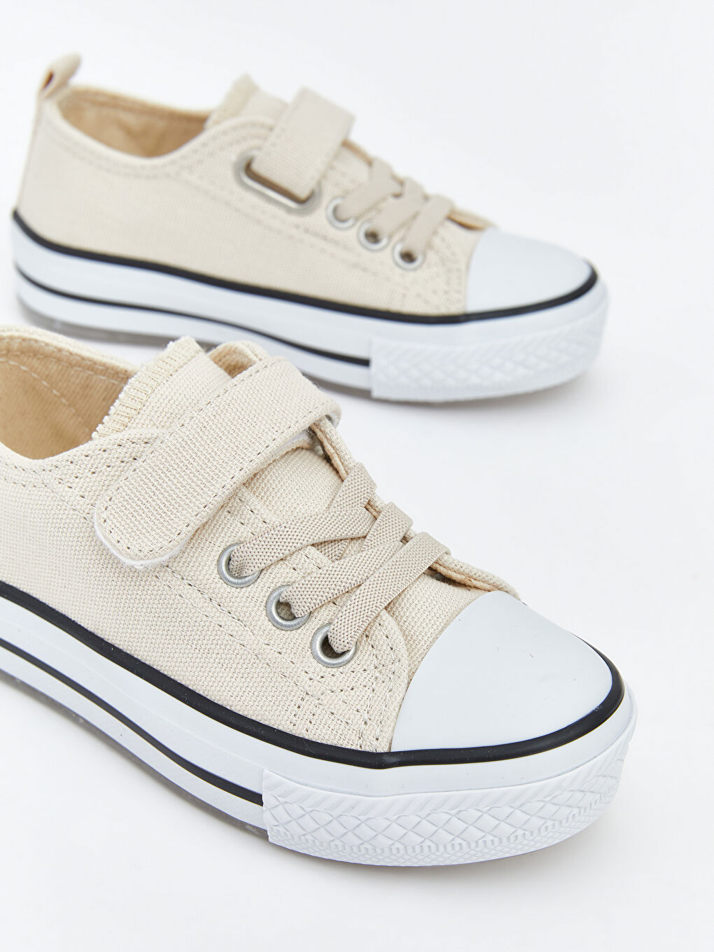 Bej Bağcık ve Cırt Cırtlı Erkek Bebek Spor Ayakkabı-3