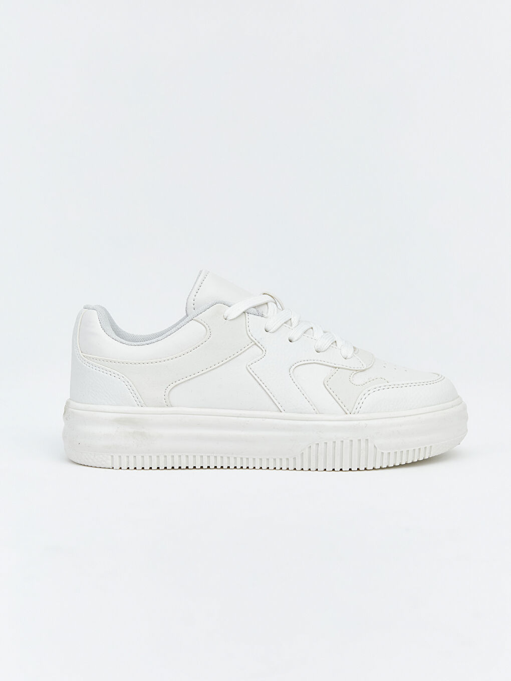 Beyaz Deri Görünümlü Kız Çocuk Spor Ayakkabı-1