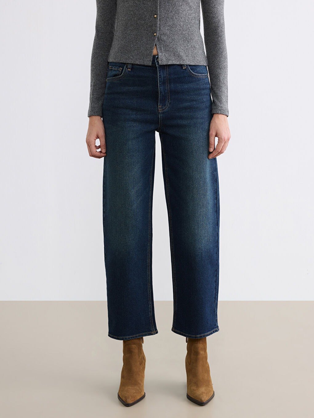 İndigo Boyfriend Kadın Jean Pantolon-1