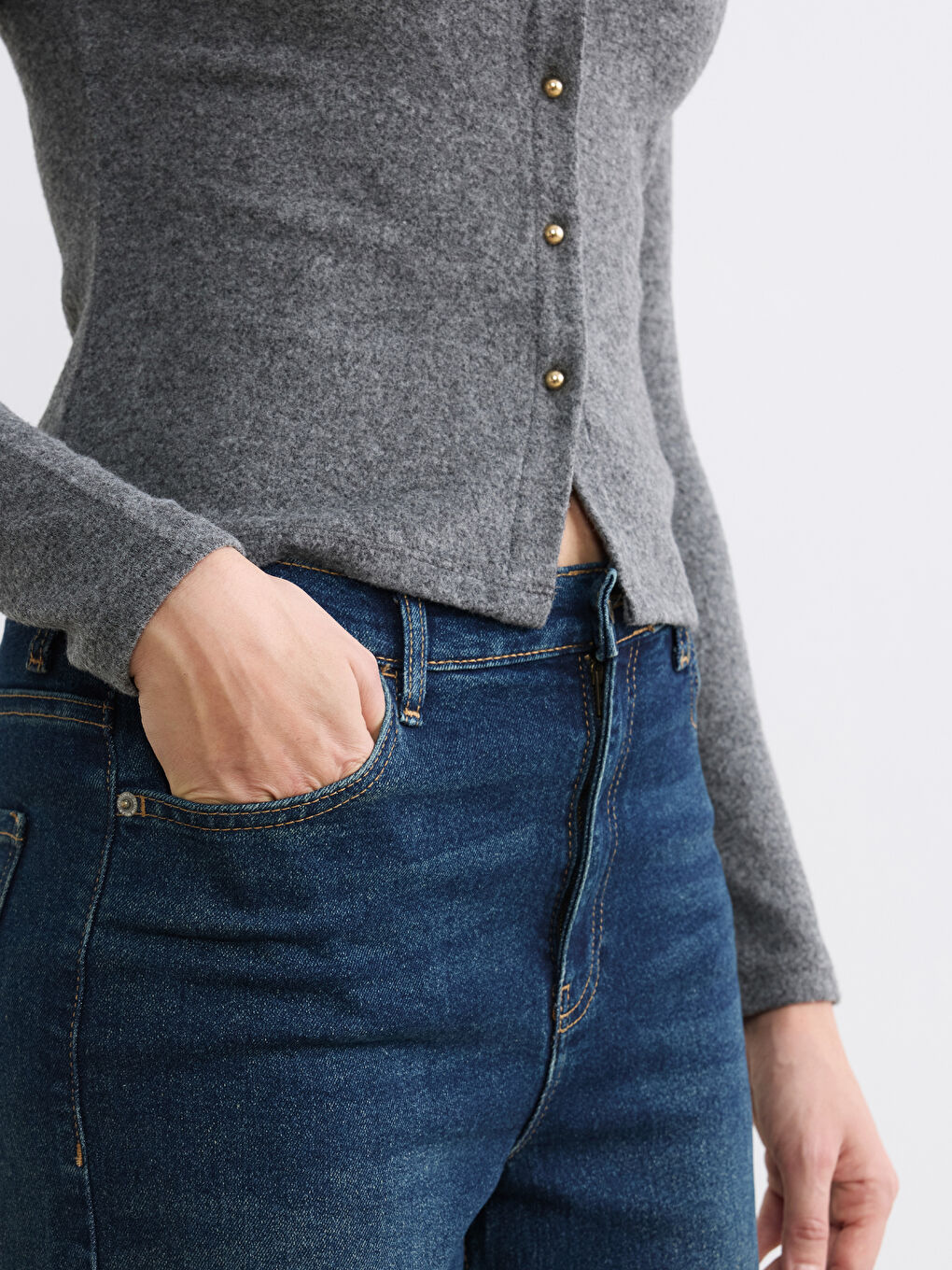 İndigo Boyfriend Kadın Jean Pantolon-2