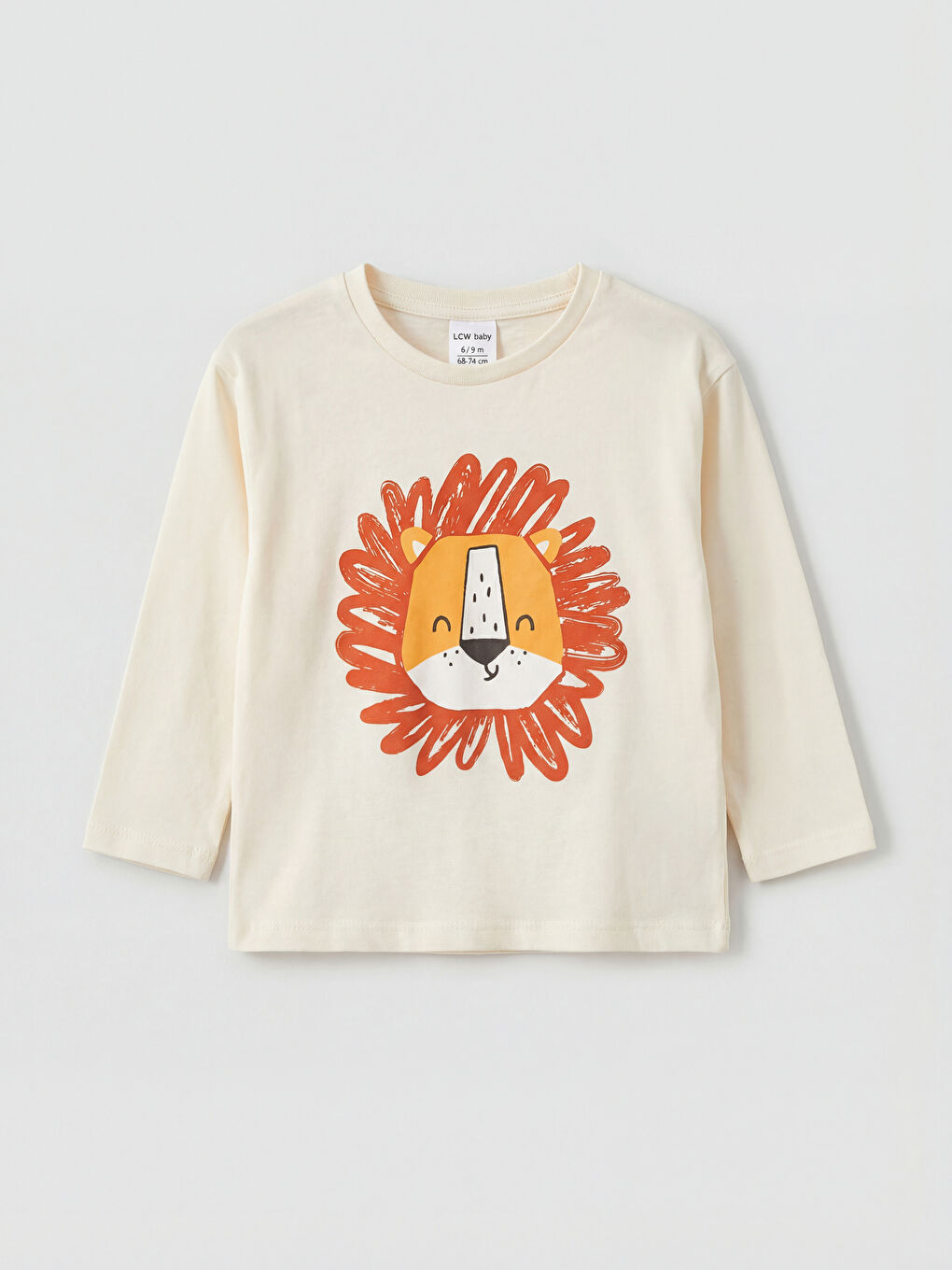 Ekru Aslan Baskılı ve Çizgili Erkek Bebek Pijama Takımı-3