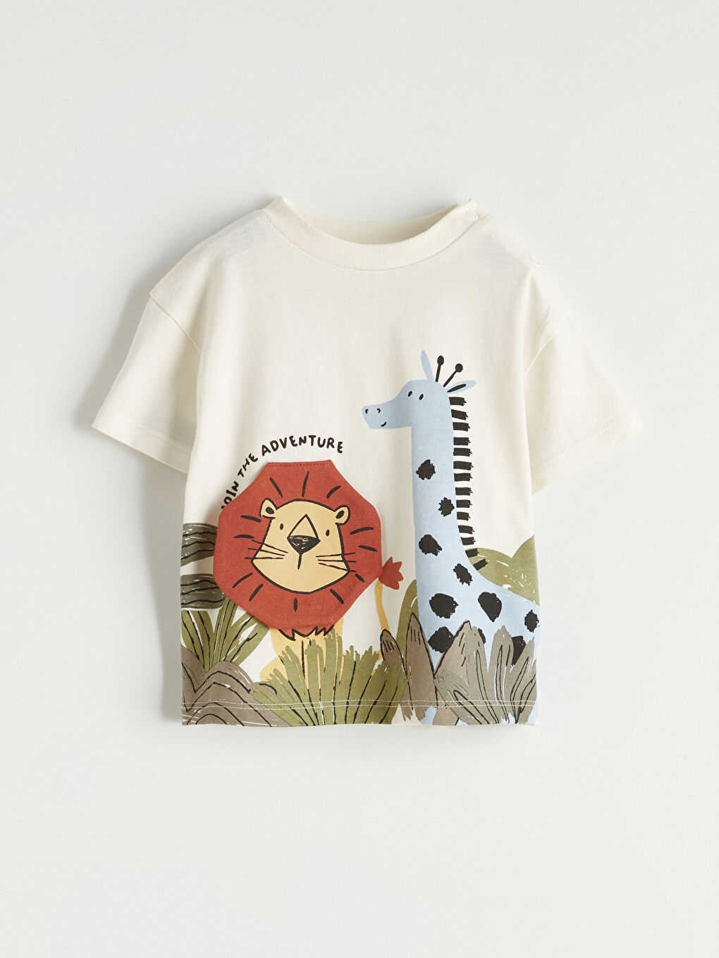 Crew Neck Animal Printed Baby Boys' Set-2