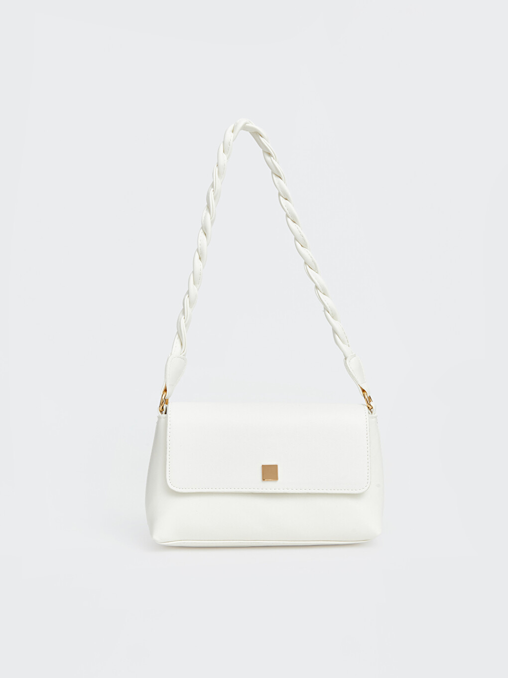 Woven-strapped Faux Leather Women's Shoulder Bag