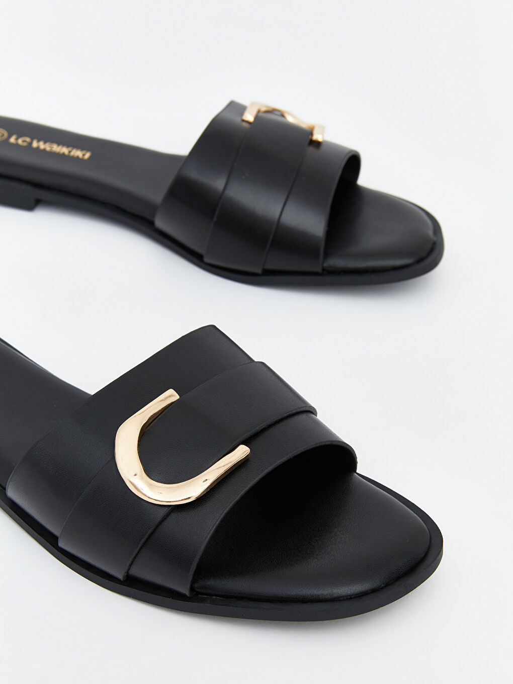 Leather-Look Slides for Women-2