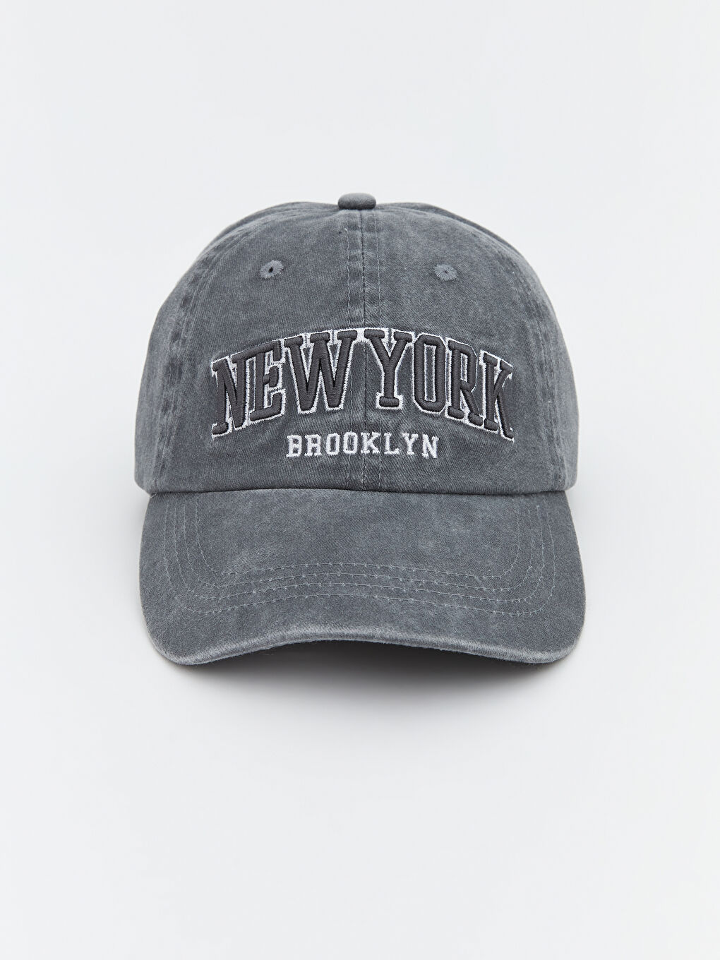 Gri New York Nakışlı Kadın Kep Şapka 