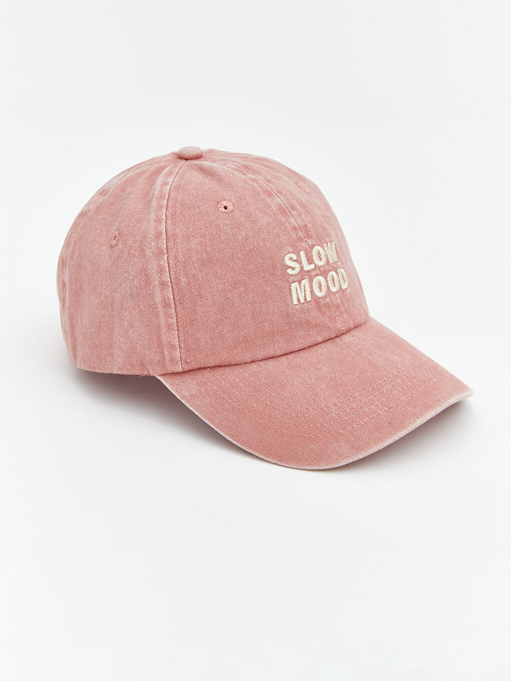 Pembe Yazı Nakışlı Kadın Kep Şapka-1