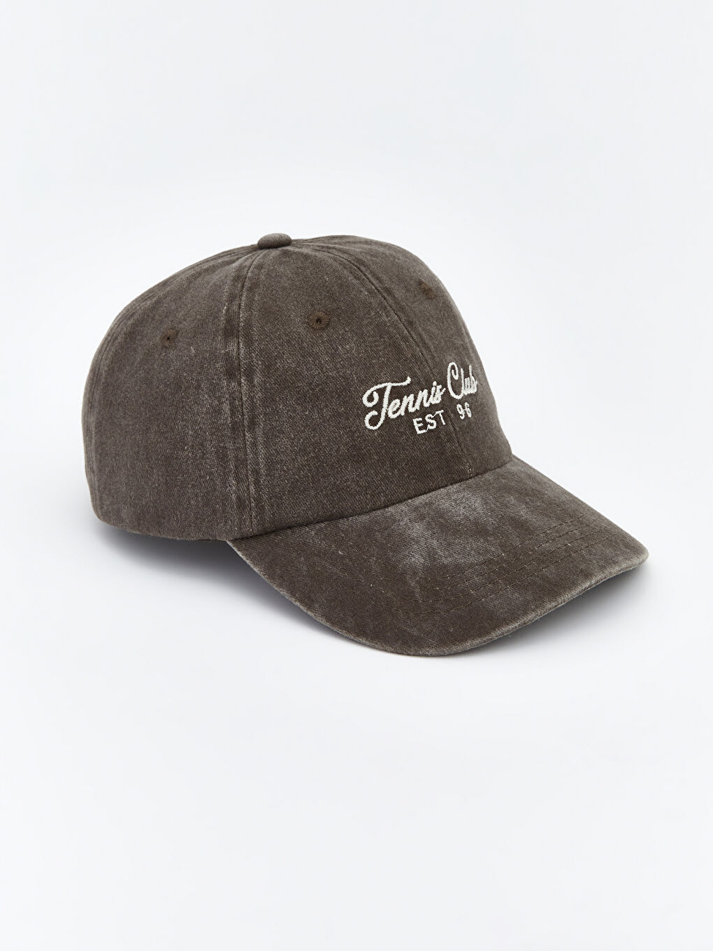 Kahverengi Yazı Nakışlı Kadın Kep Şapka-1