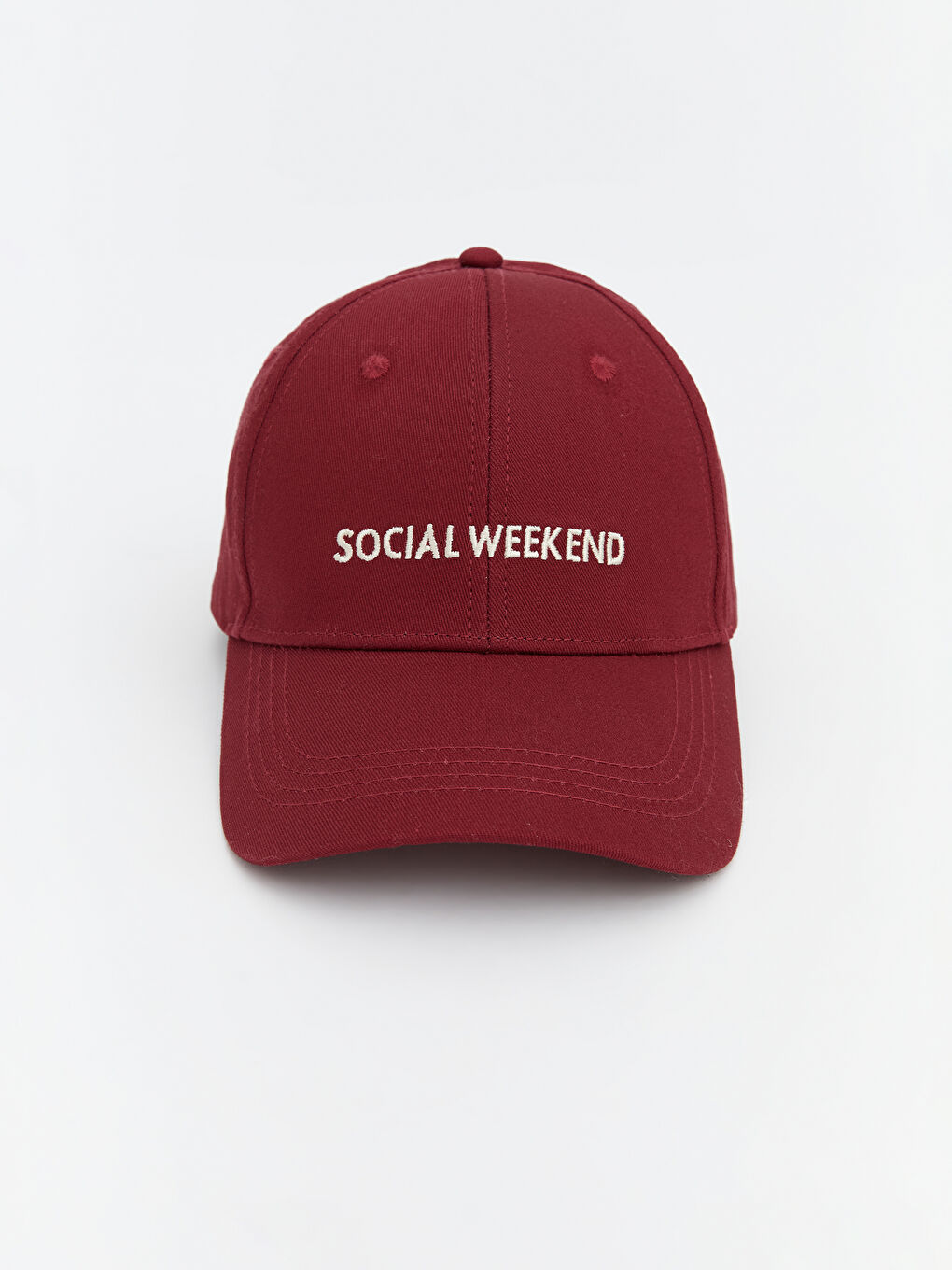 Bordo Yazı Nakışlı Kadın Kep Şapka