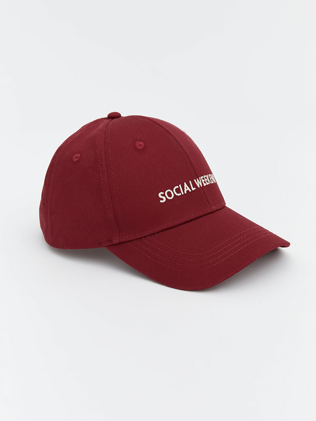 Bordo Yazı Nakışlı Kadın Kep Şapka-1