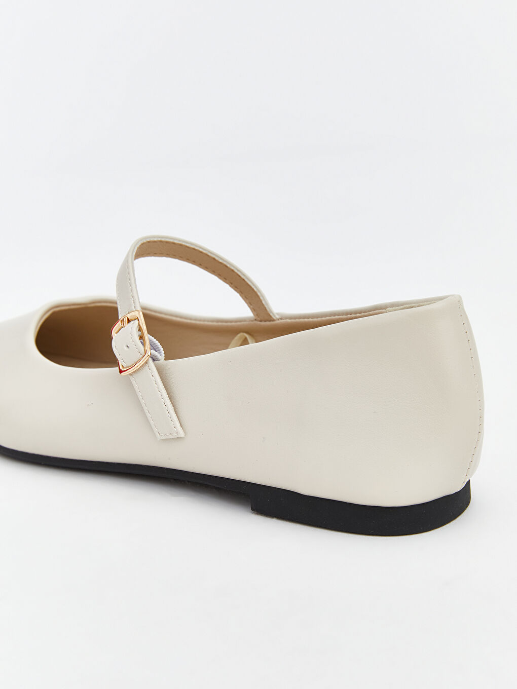 Square-toe faux leather ballet flats.-4