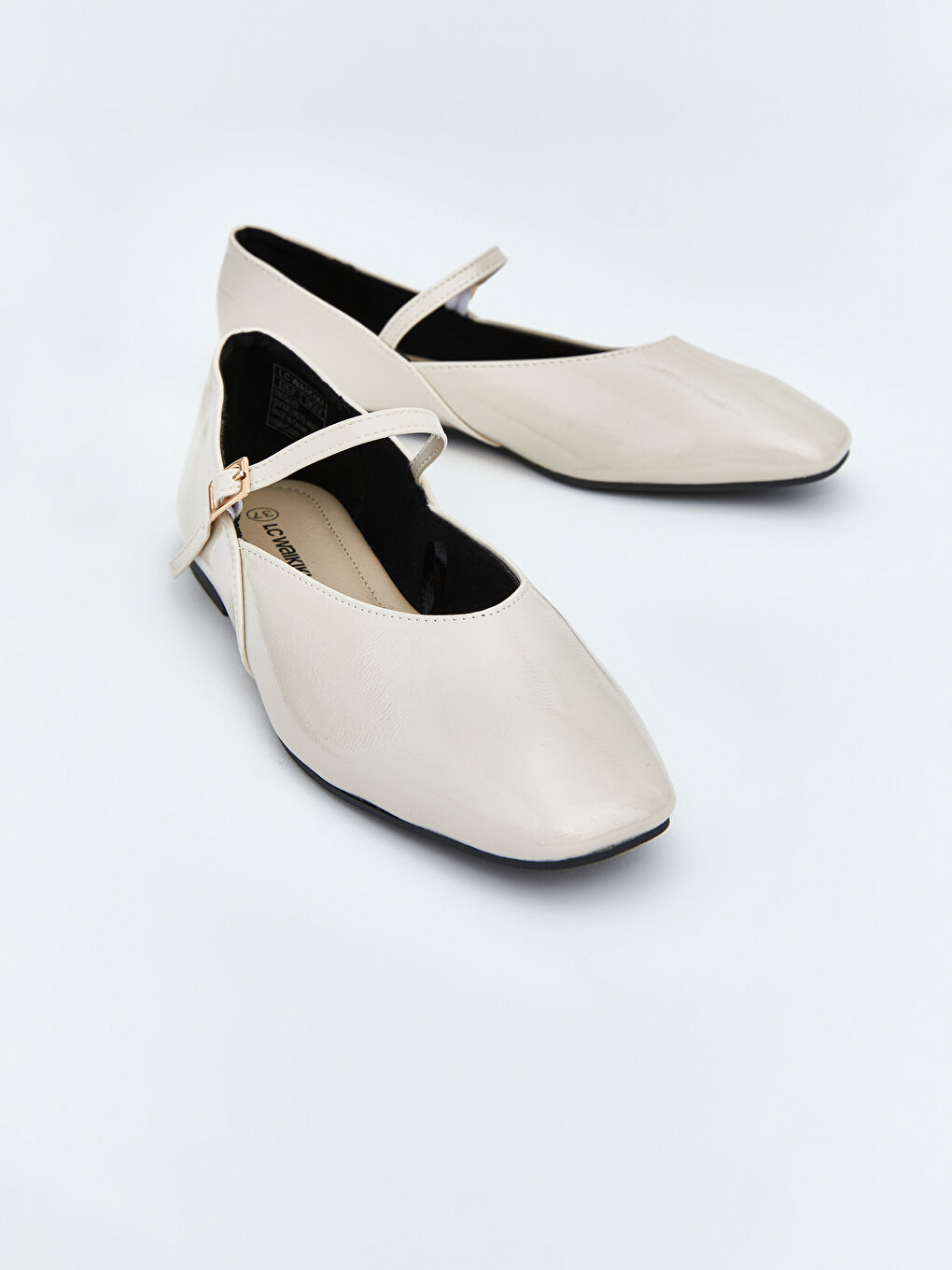 أحذية باليه مسطحة بيج فاتح / ايكرو امرأة-2