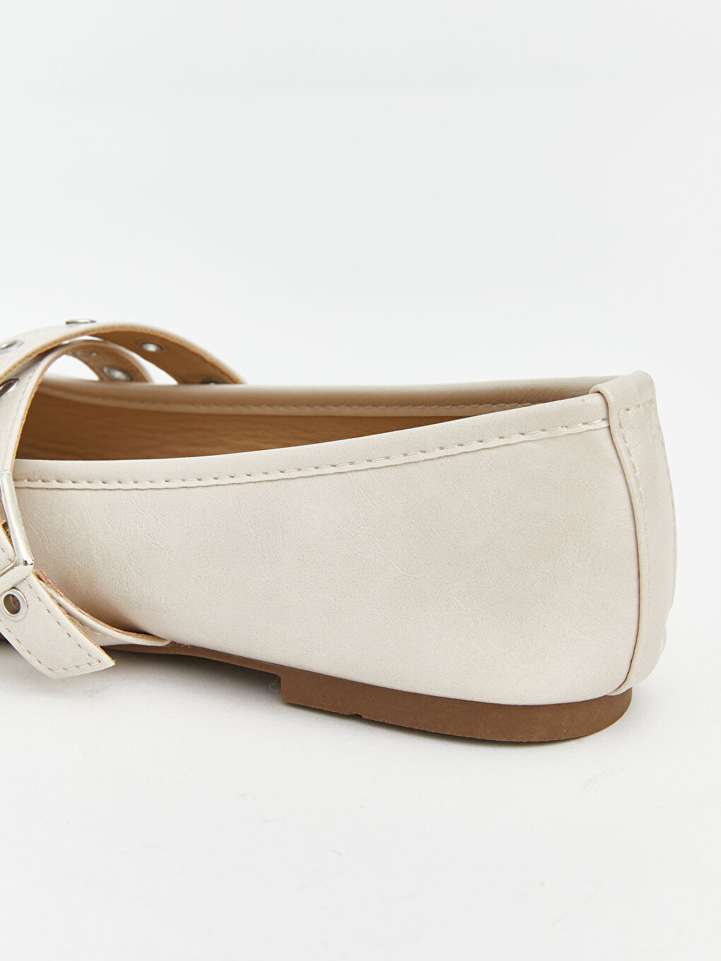 Leather-look women's ballet flats.-4