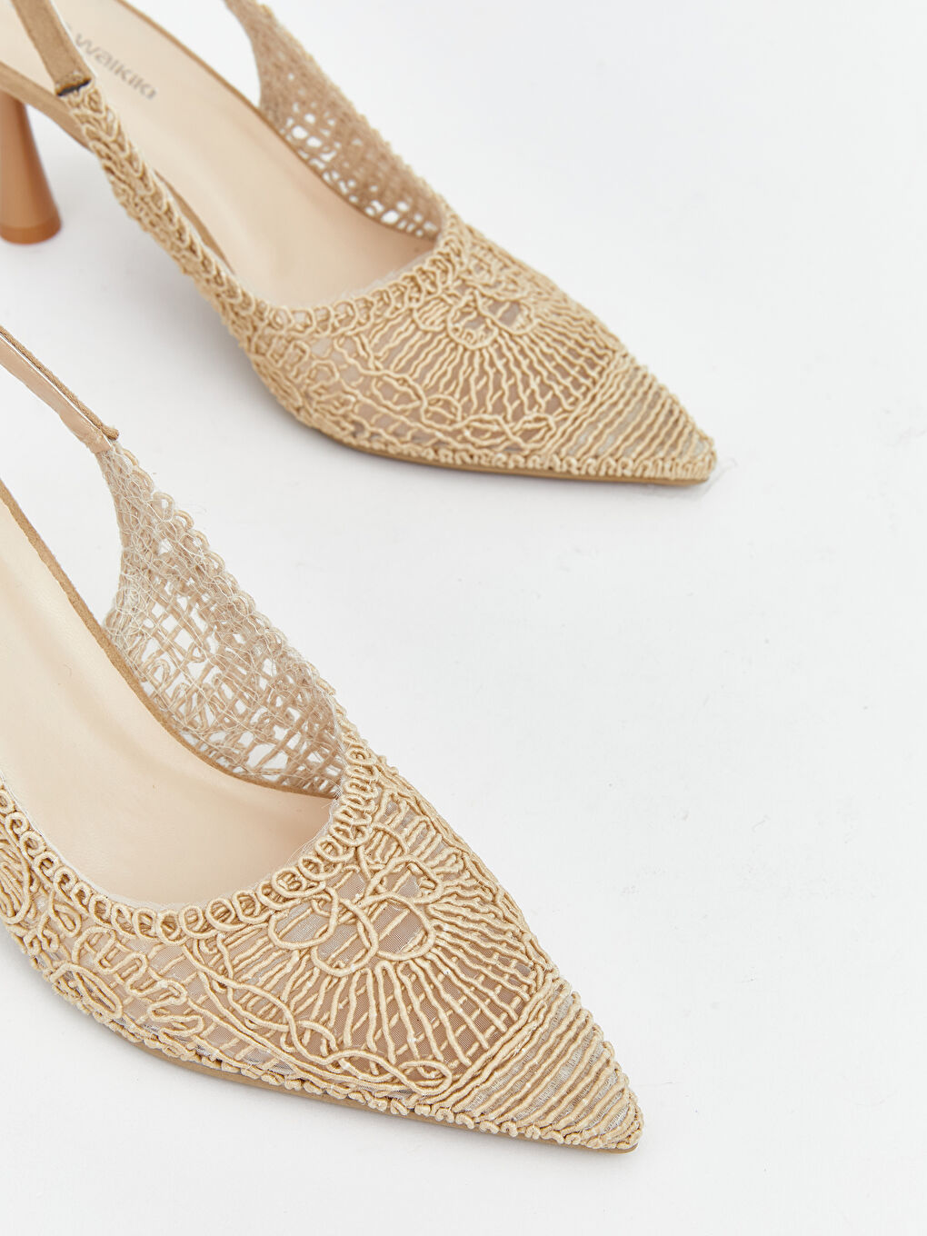 أحذية بكعب عالٍ مزينة بأحجار الراين بمقدمة مدببة للسيدات-2