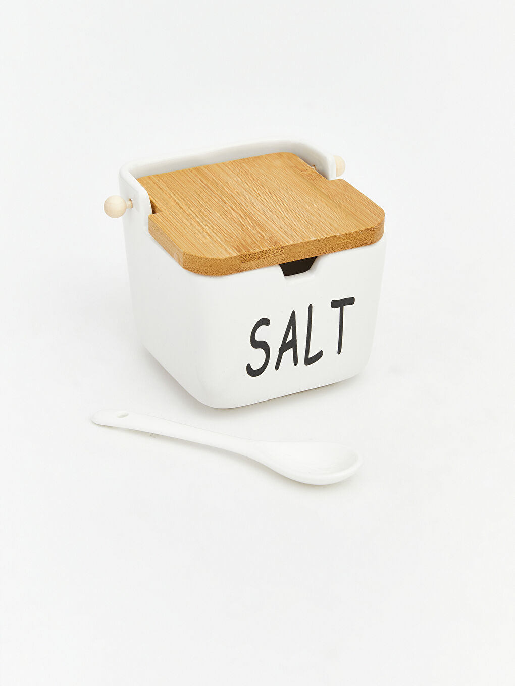 Ceramic Storage Jar with Wooden Lid-5