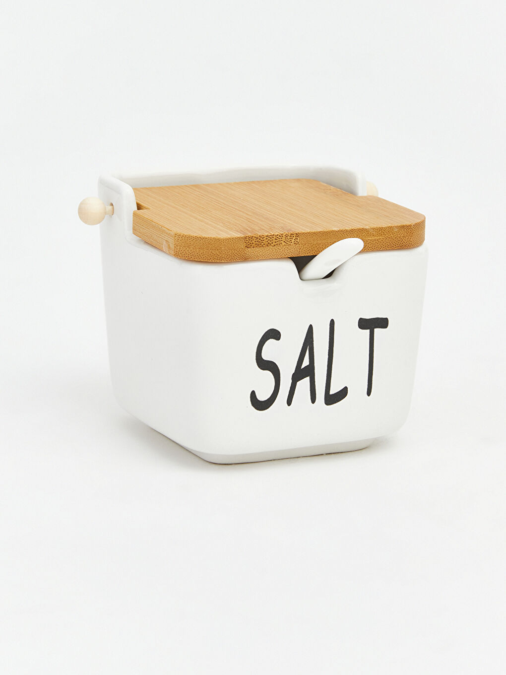 Ceramic Storage Jar with Wooden Lid-2