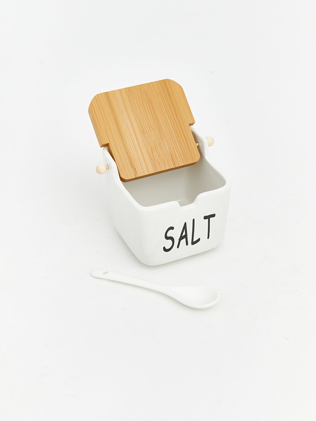 Ceramic Storage Jar with Wooden Lid-4