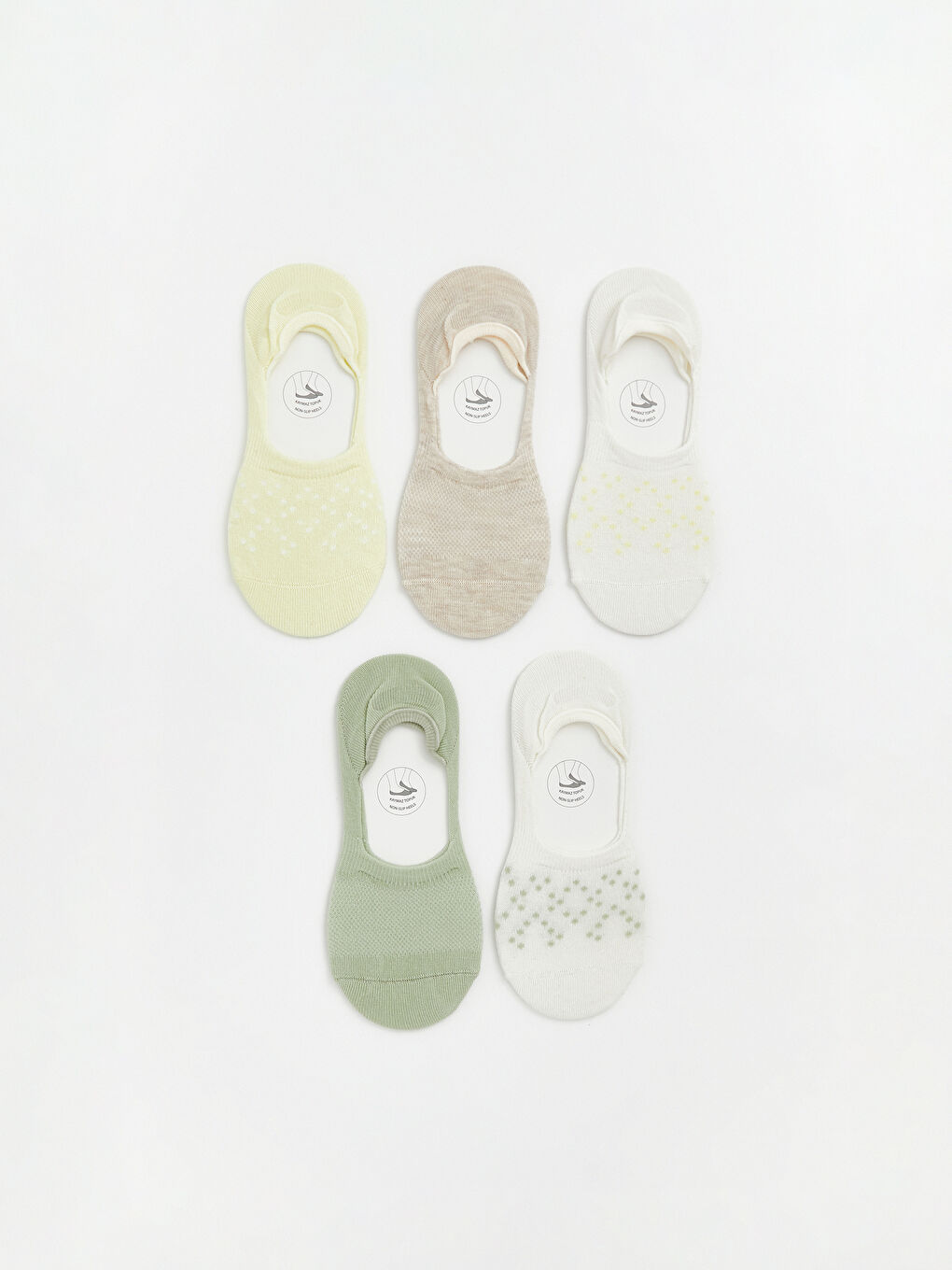 Patterned Women's Invisible Socks 5-Pack