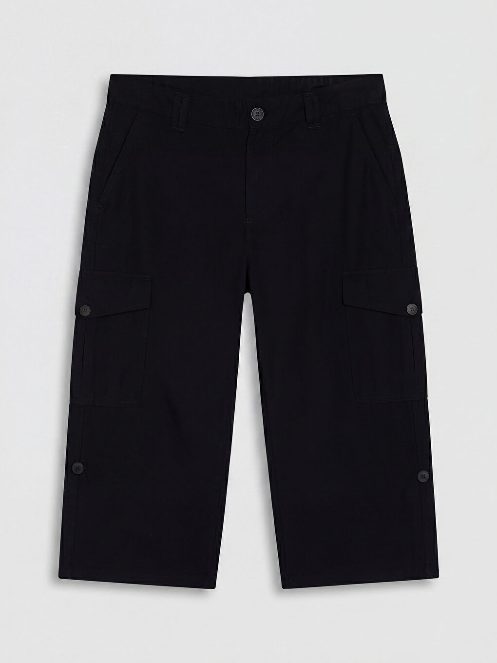 Siyah Regular Fit Erkek Kargo Şort