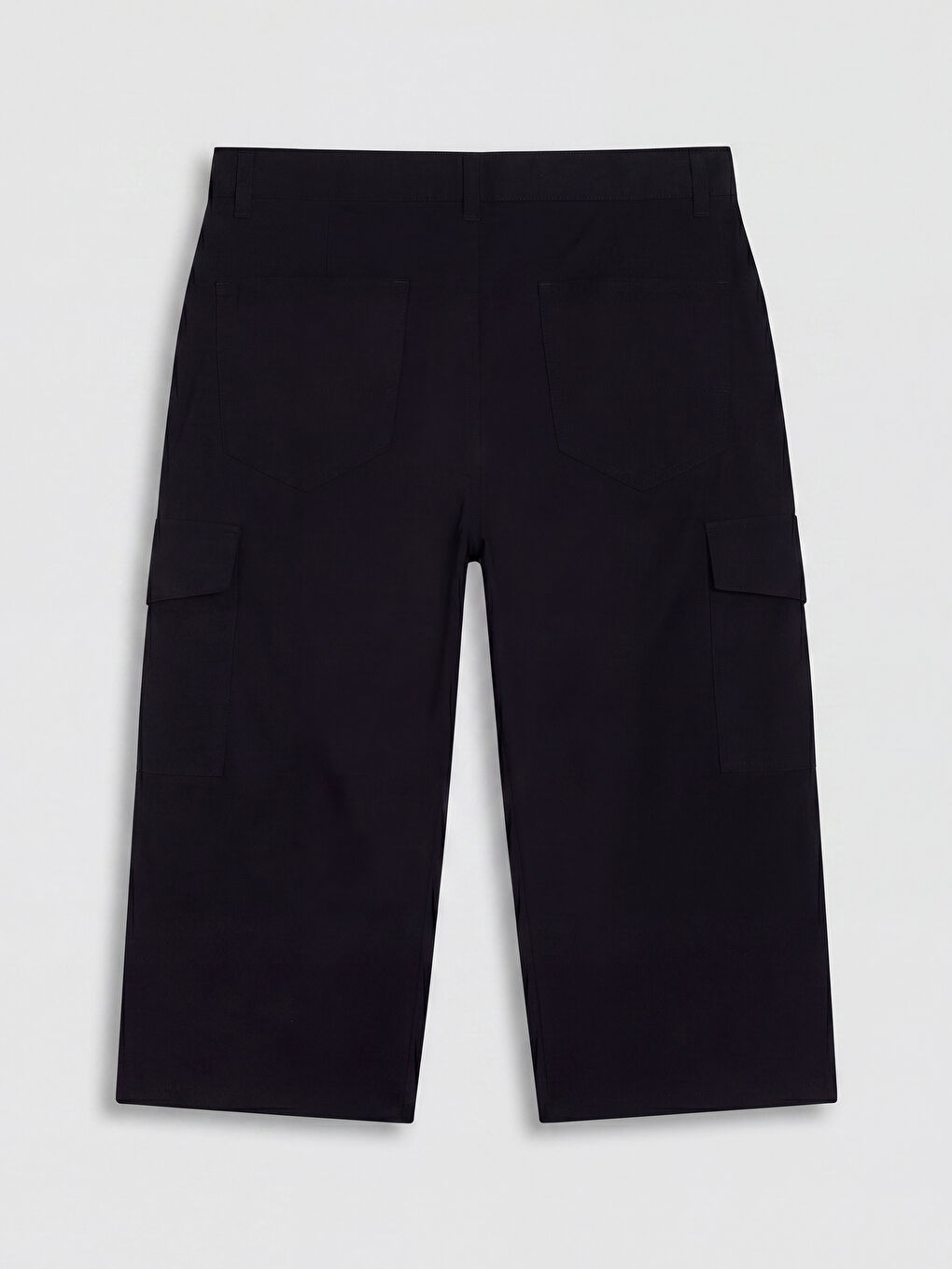 Siyah Regular Fit Erkek Kargo Şort-1