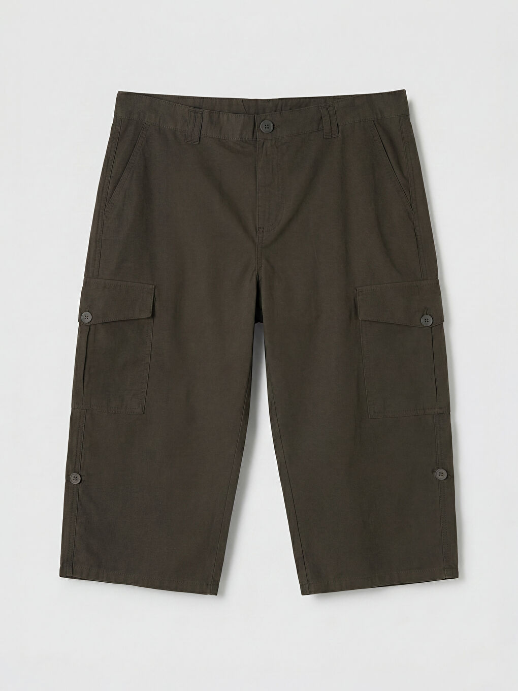 Haki Regular Fit Erkek Kargo Şort