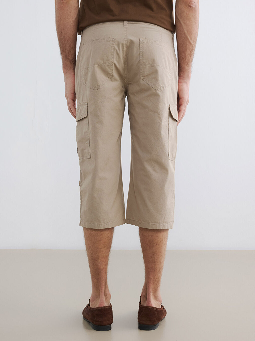 Bej Regular Fit Erkek Kargo Şort-3