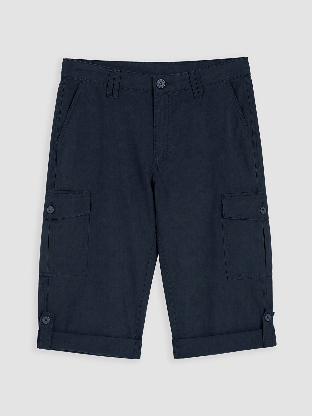 Lacivert Regular Fit Erkek Kargo Şort-4