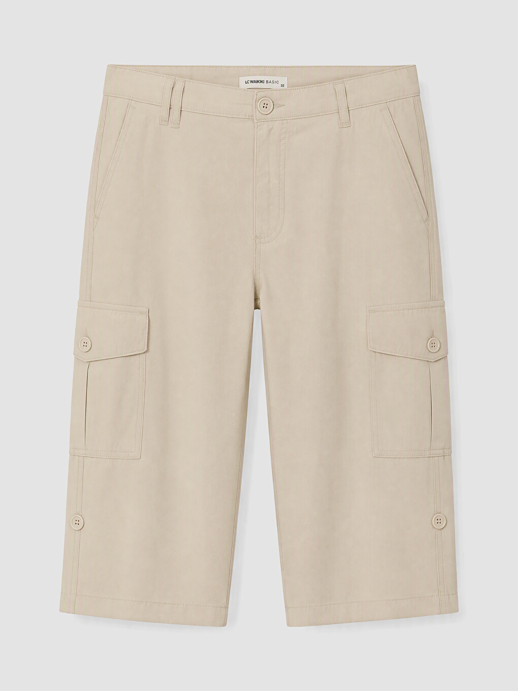 Bej Regular Fit Erkek Kargo Şort-3