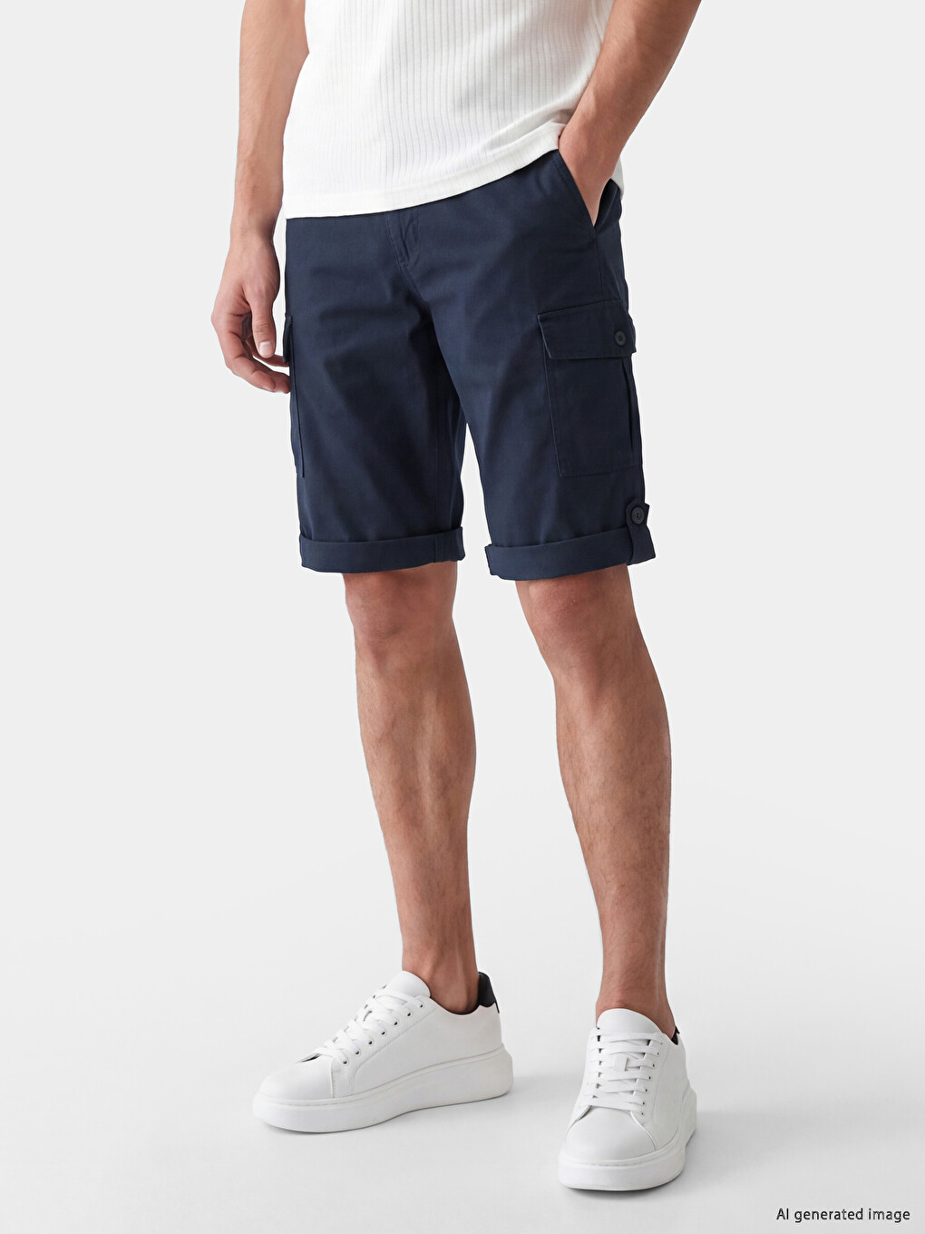 Regular Fit Men's Cargo Shorts-2